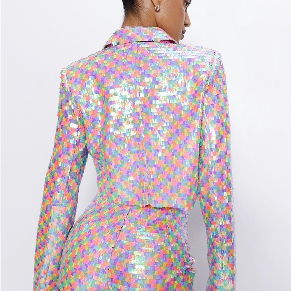 Nasty Gal Multi Color Sequin Blazer - Picture 3 of 14